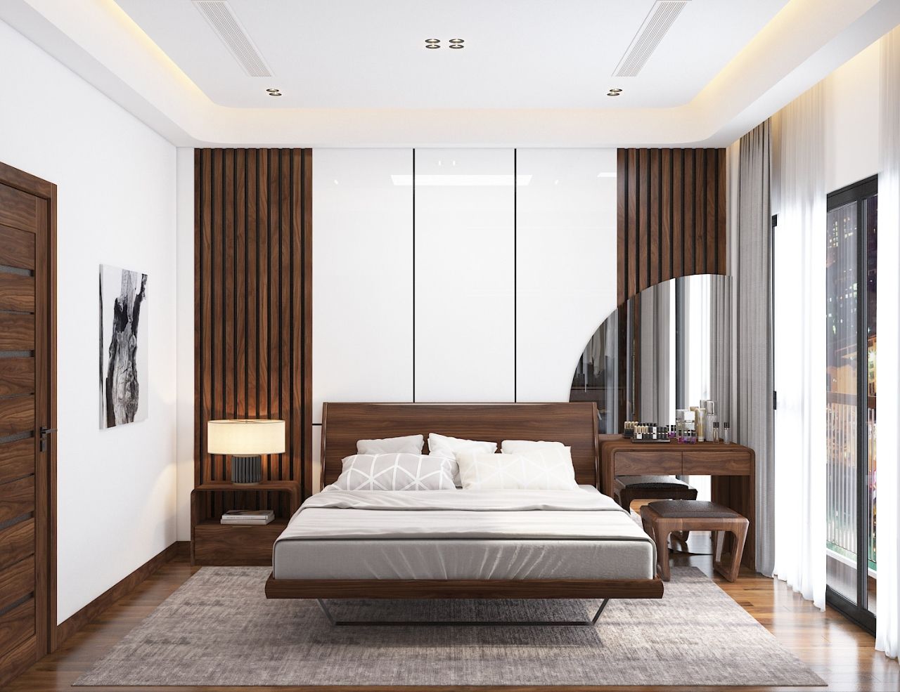 Phong cách tối giản là lựa chọn mới cho phòng ngủ gỗ tự nhiên