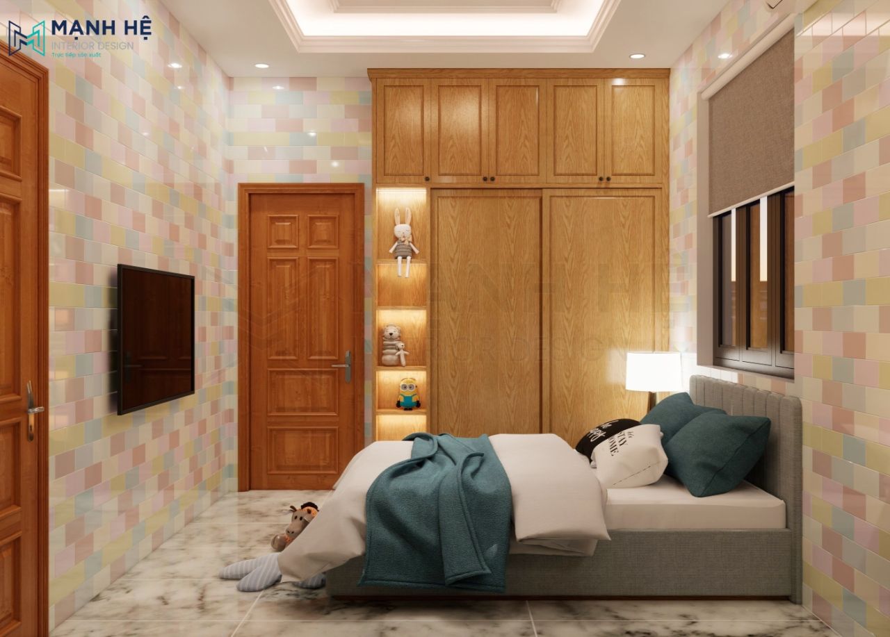 Nội thất phòng ngủ gỗ sồi tạo cảm giác thân thiện