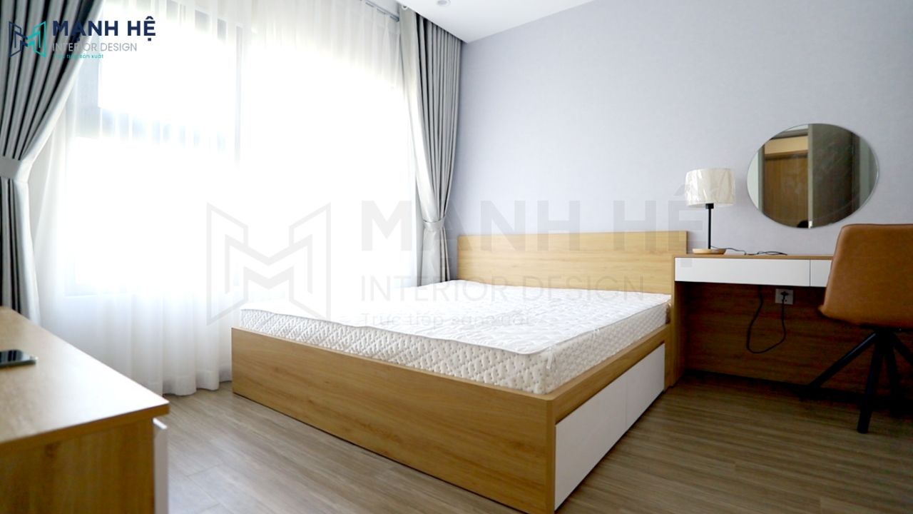 Giường ngủ gỗ công nghiệp bền, chắc chắn