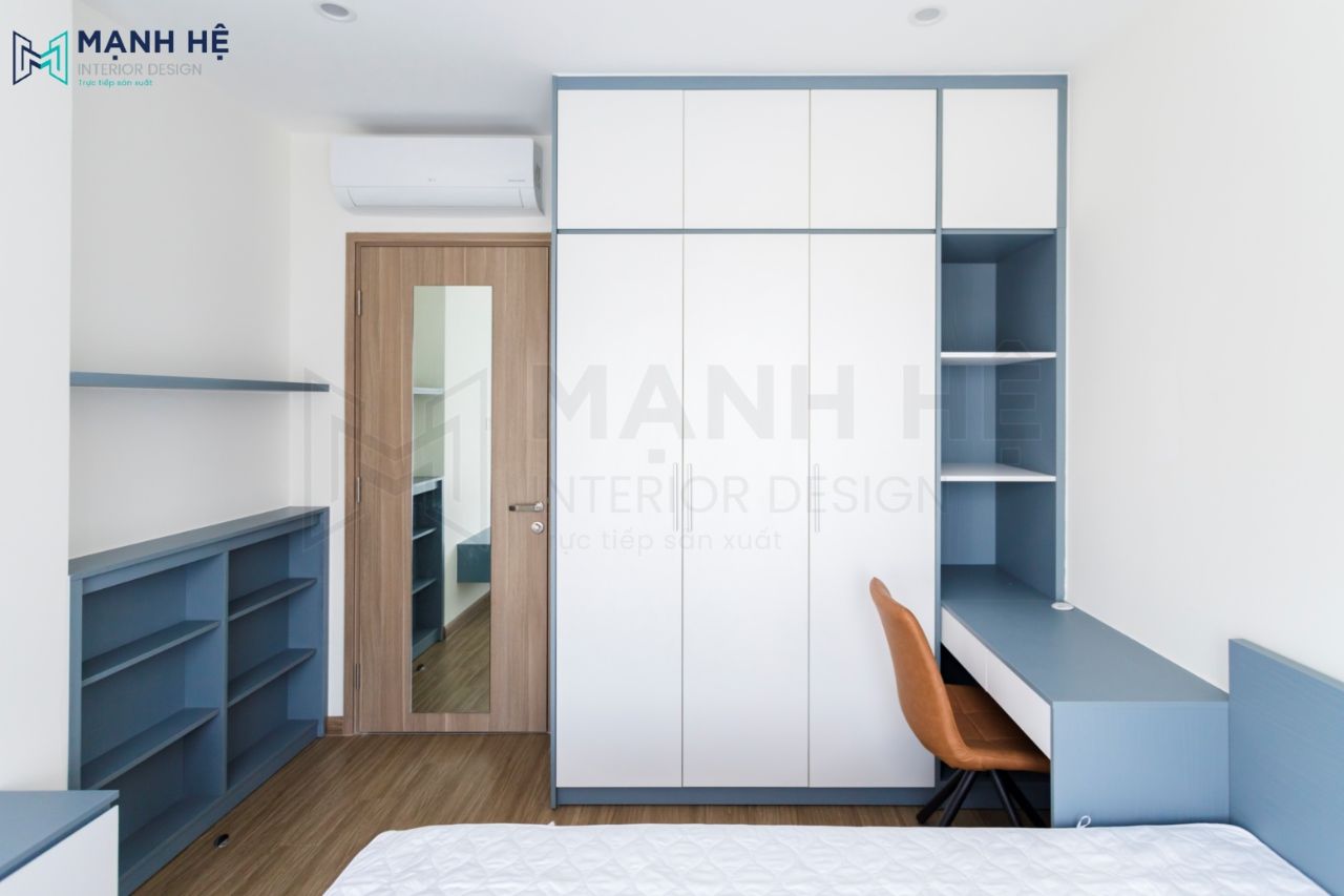 Phòng ngủ thứ 2 với nội thất gỗ công nghiệp bền, đẹp