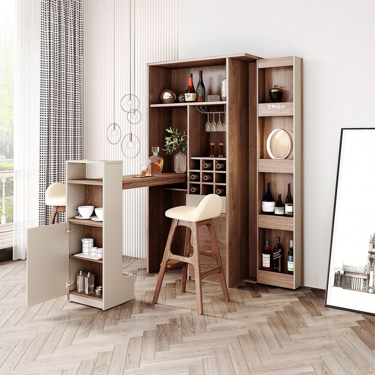 Tổng hợp 20 mẫu tủ rượu gỗ công nghiệp hiện đại cho ngôi nhà thêm sang trọng