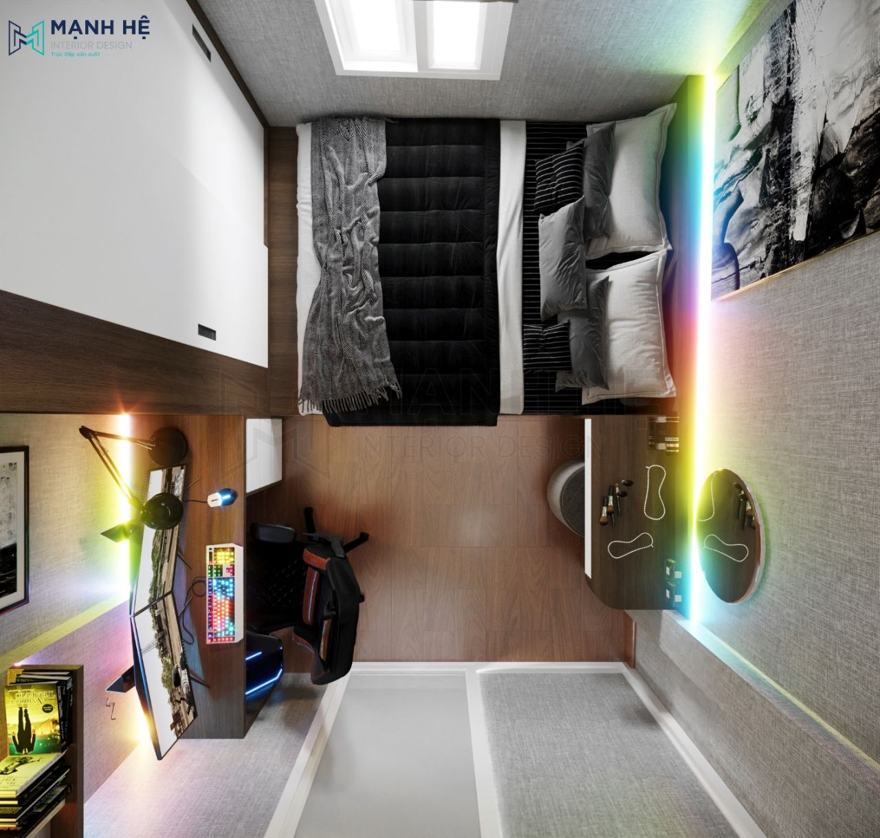 Phòng ngủ hiện đại PN098 nhìn từ trên cao