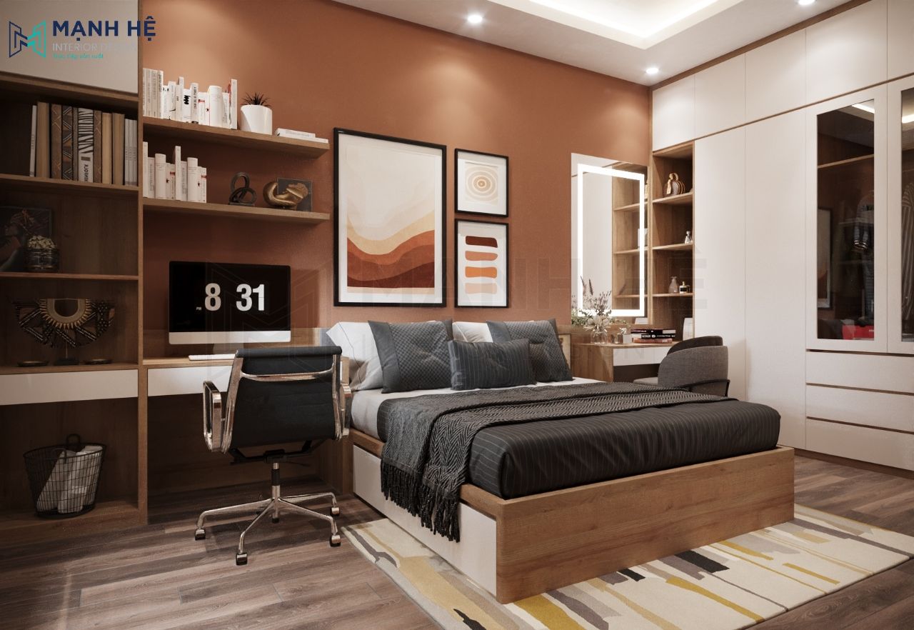 Nội thất gỗ công nghiệp được bố trí và cân đối hài hòa