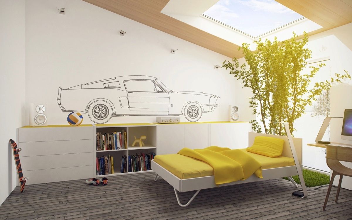 Decor phòng ngủ cho nam với họa tiết nam tính