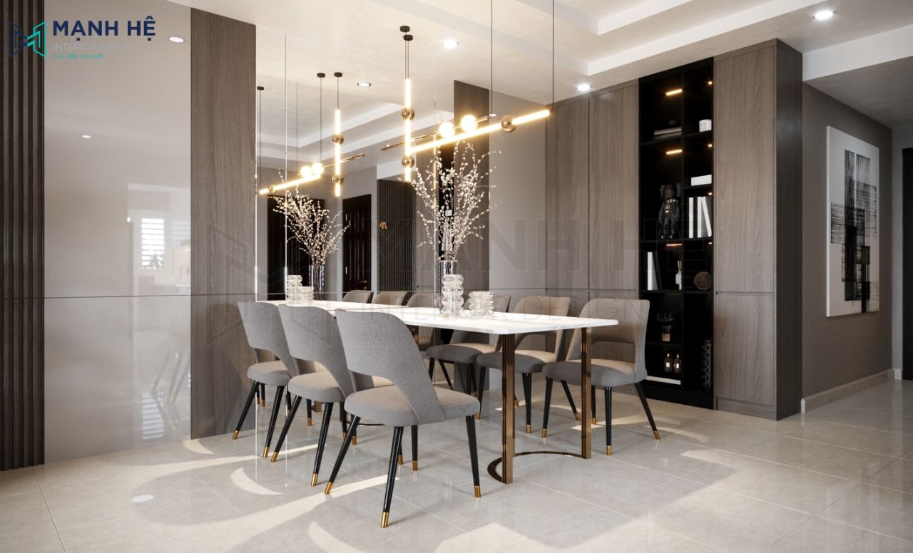 Bộ bàn ăn 6 người khung sắt chắc chắn