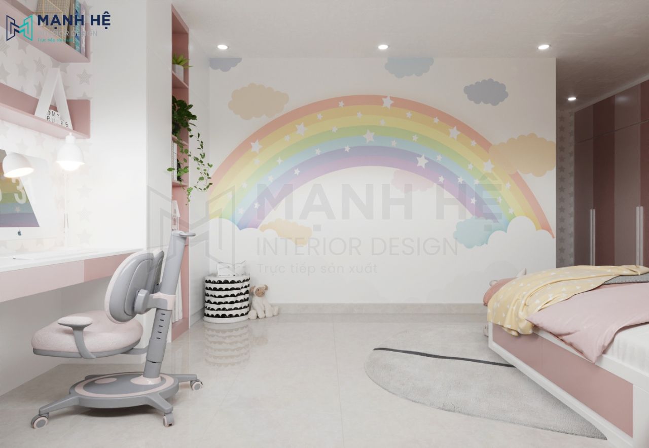 Decor căn phòng bằng những món đồ chơi và thiết kế tường xinh xắn