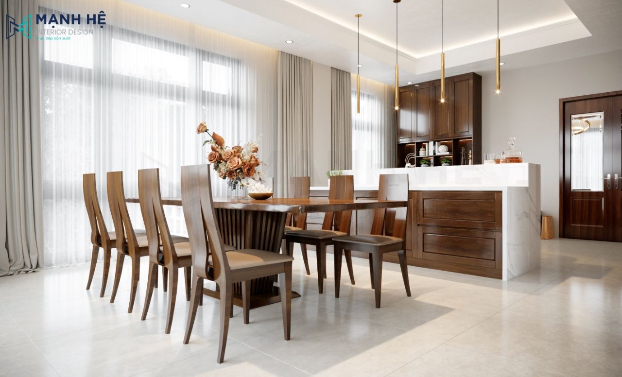 Những bộ bàn ăn 8 ghế giúp tăng thẩm mỹ cho không gian