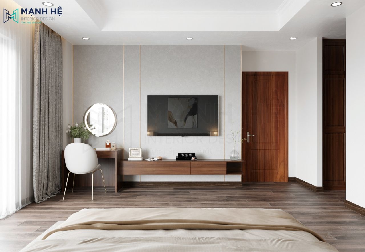 Kệ tivi kết hợp bàn trang điểm tiện nghi