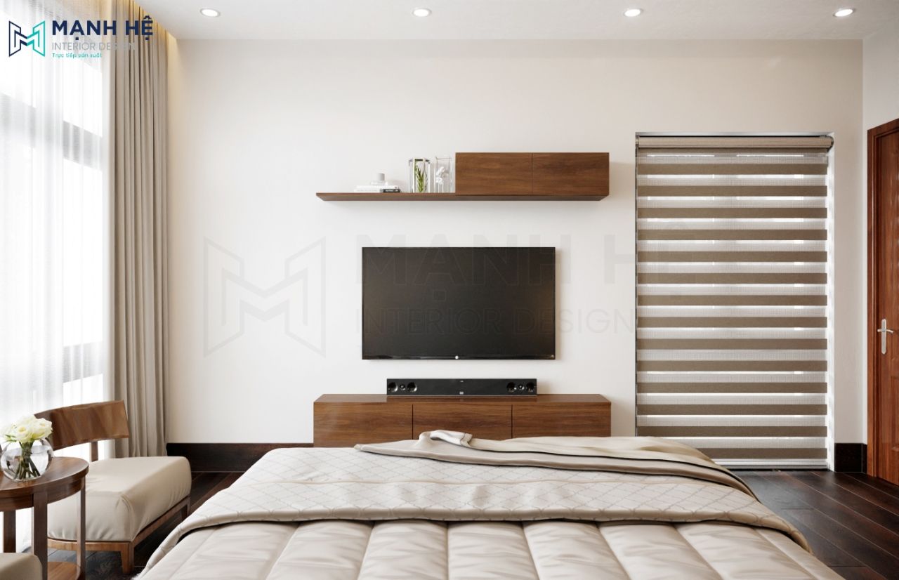Kệ tivi gỗ công nghiệp kết hợp kệ trang trí treo tường