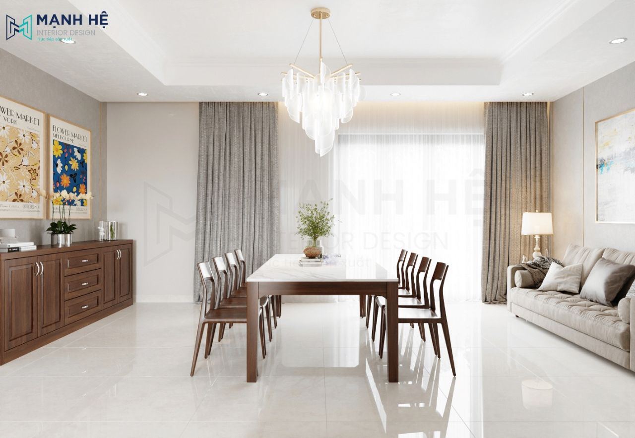 Không gian sinh hoạt chung cho cả nhà rộng rãi và thoải mái