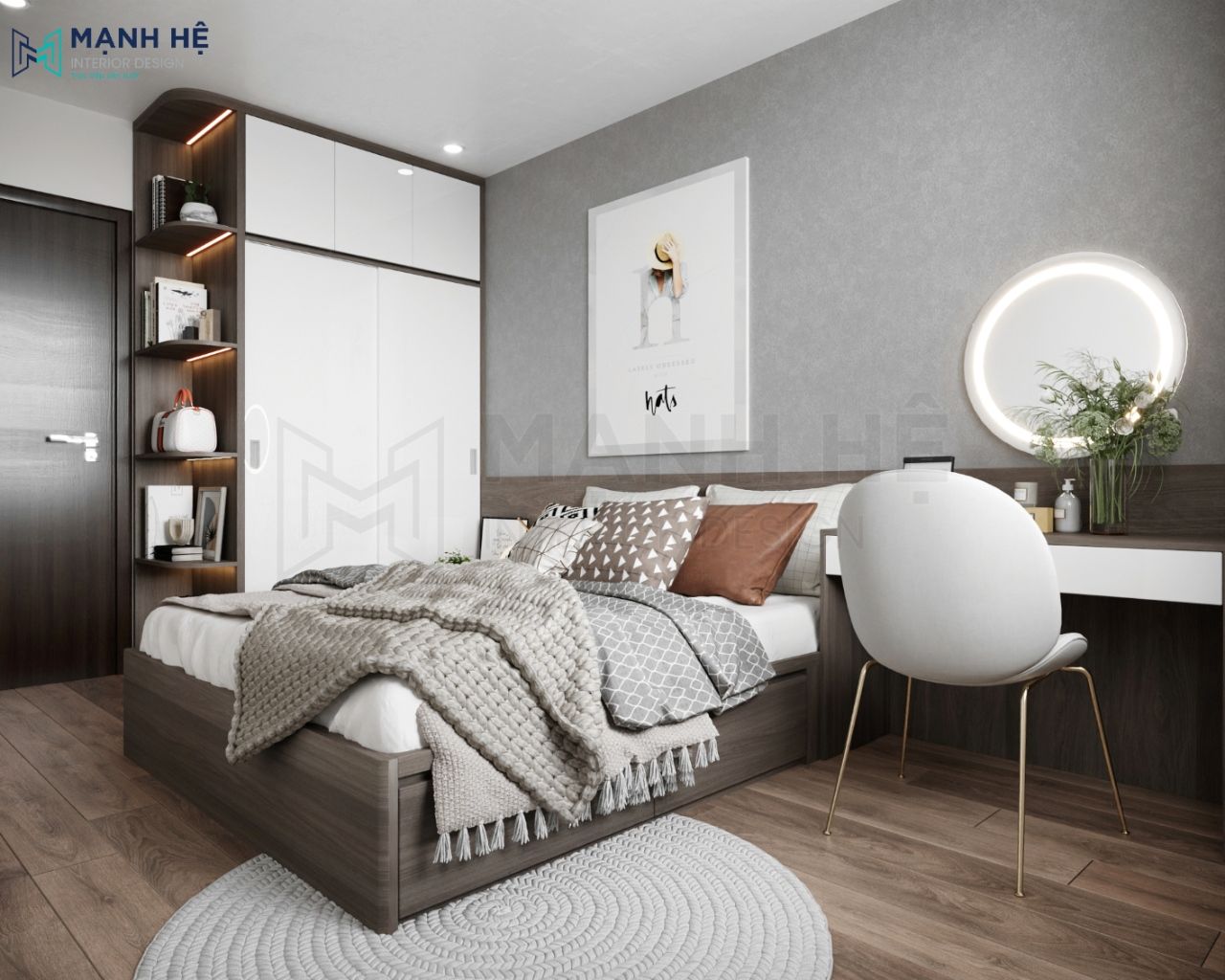 Bố trí nội thất phòng ngủ thông minh với không gian hạn chế