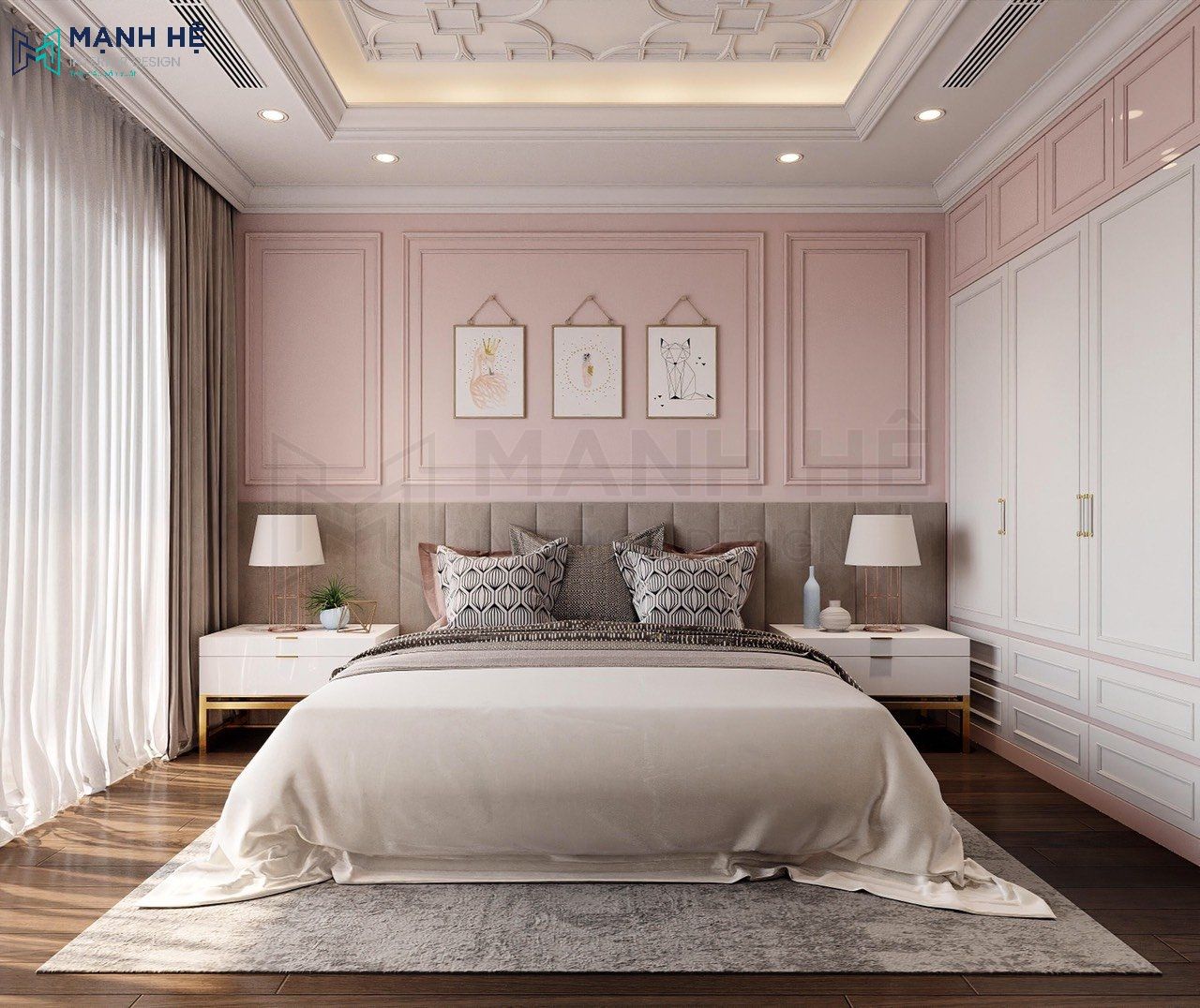 Tủ quần áo kết hợp kệ trang trí tăng không gian lưu trữ cho gia chủ