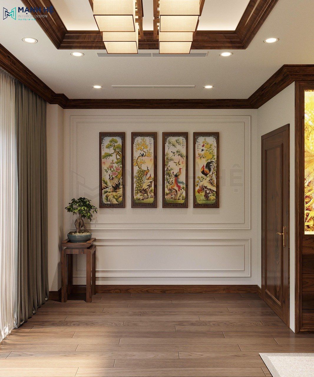 Tứ bình tranh mang đến cảm giác quen thuộc, xa xưa
