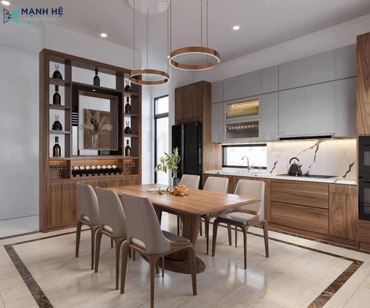 Mẫu tủ rượu đứng từ gỗ công nghiệp đơn giản, hiện đại
