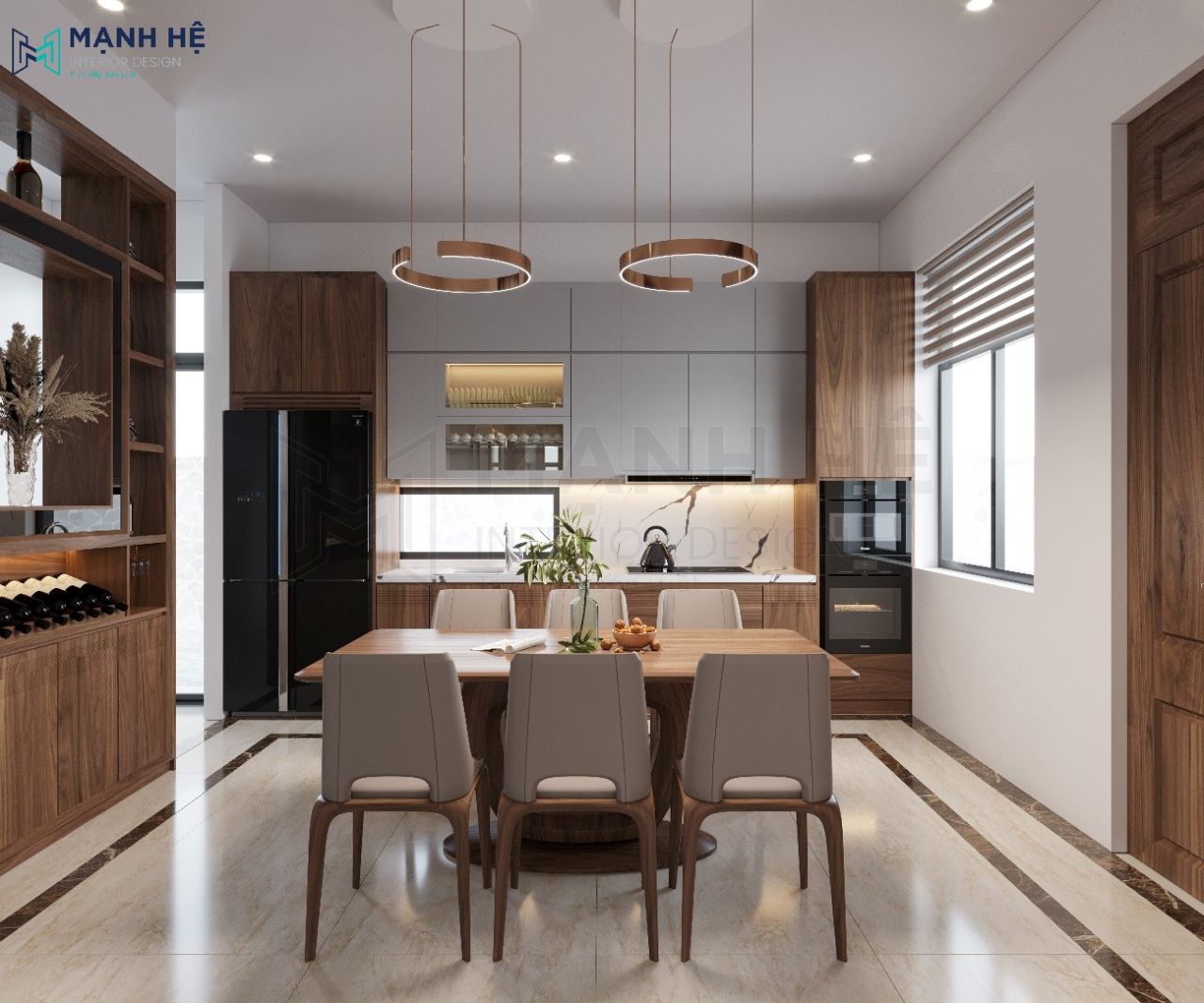 Bộ bàn ăn 6 ghế đơn giản, tiện nghi