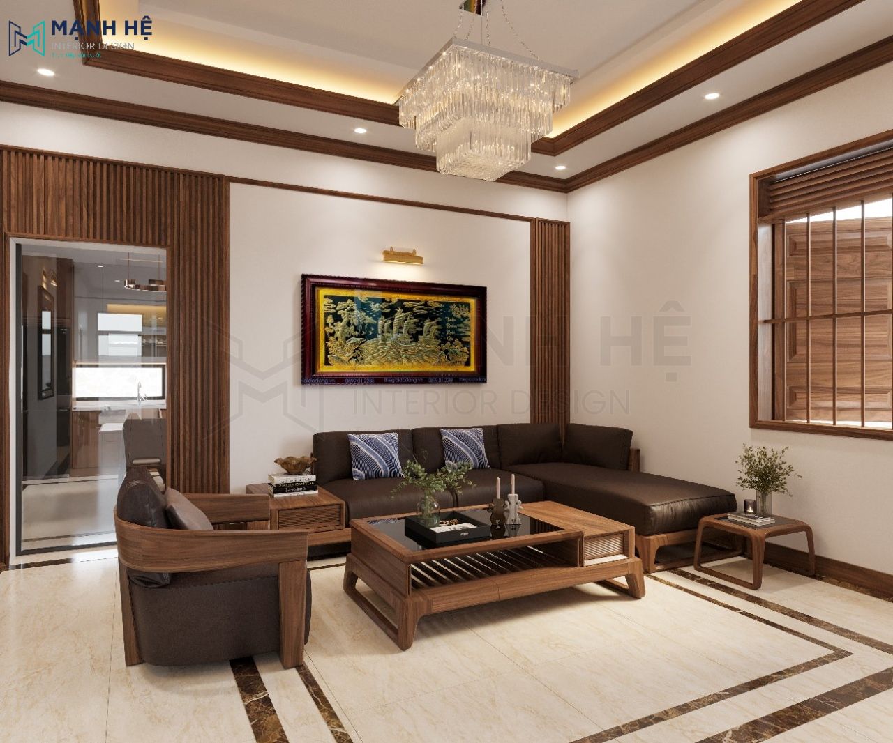 Không gian phòng khách mang đến cảm giác ấm cúng