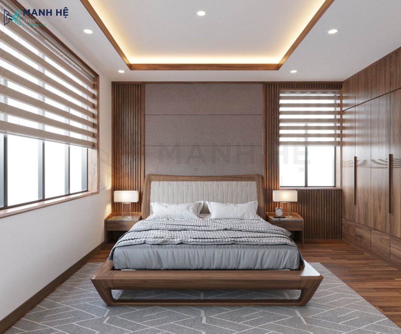 Giường ngủ được thiết kế mềm mại, uyển chuyển, thanh lịch