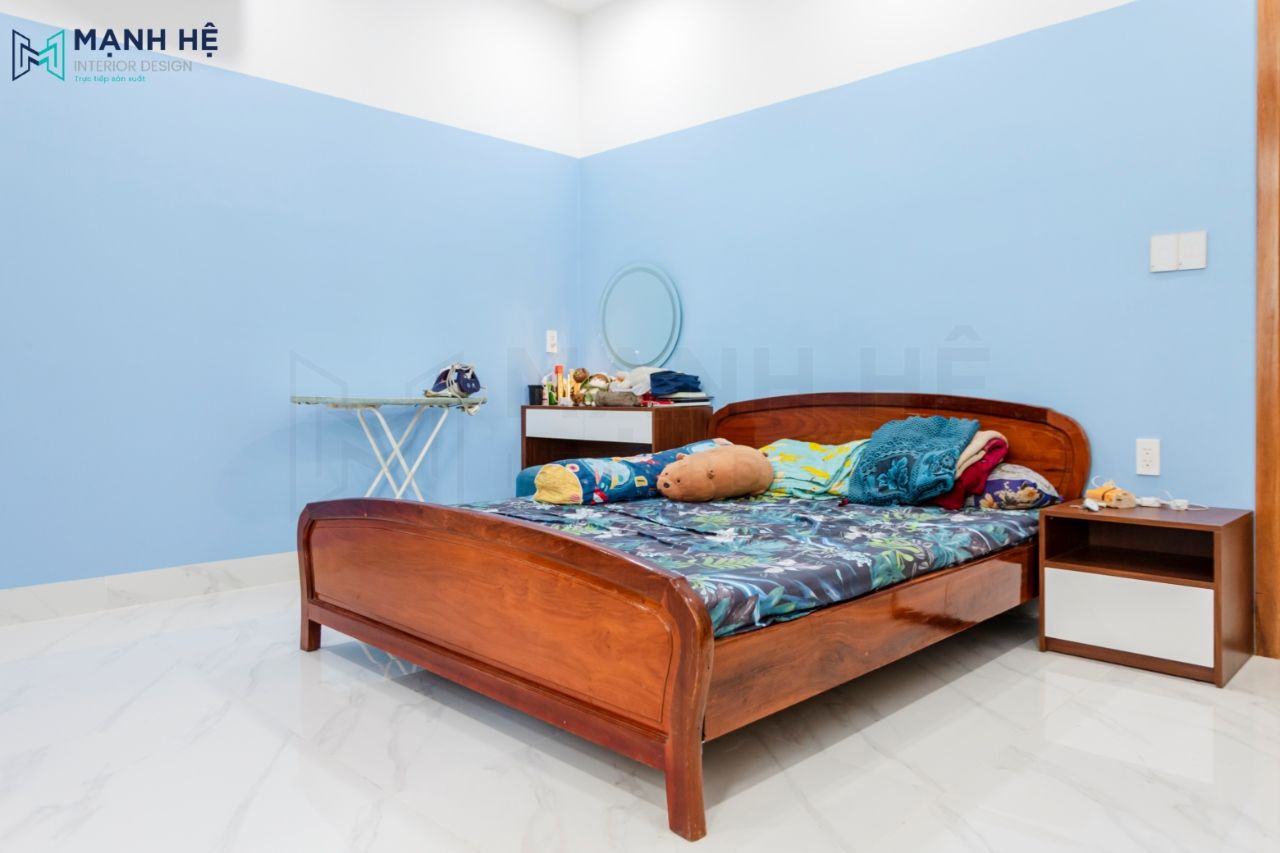 Sơn tường màu xanh dương mát mẻ