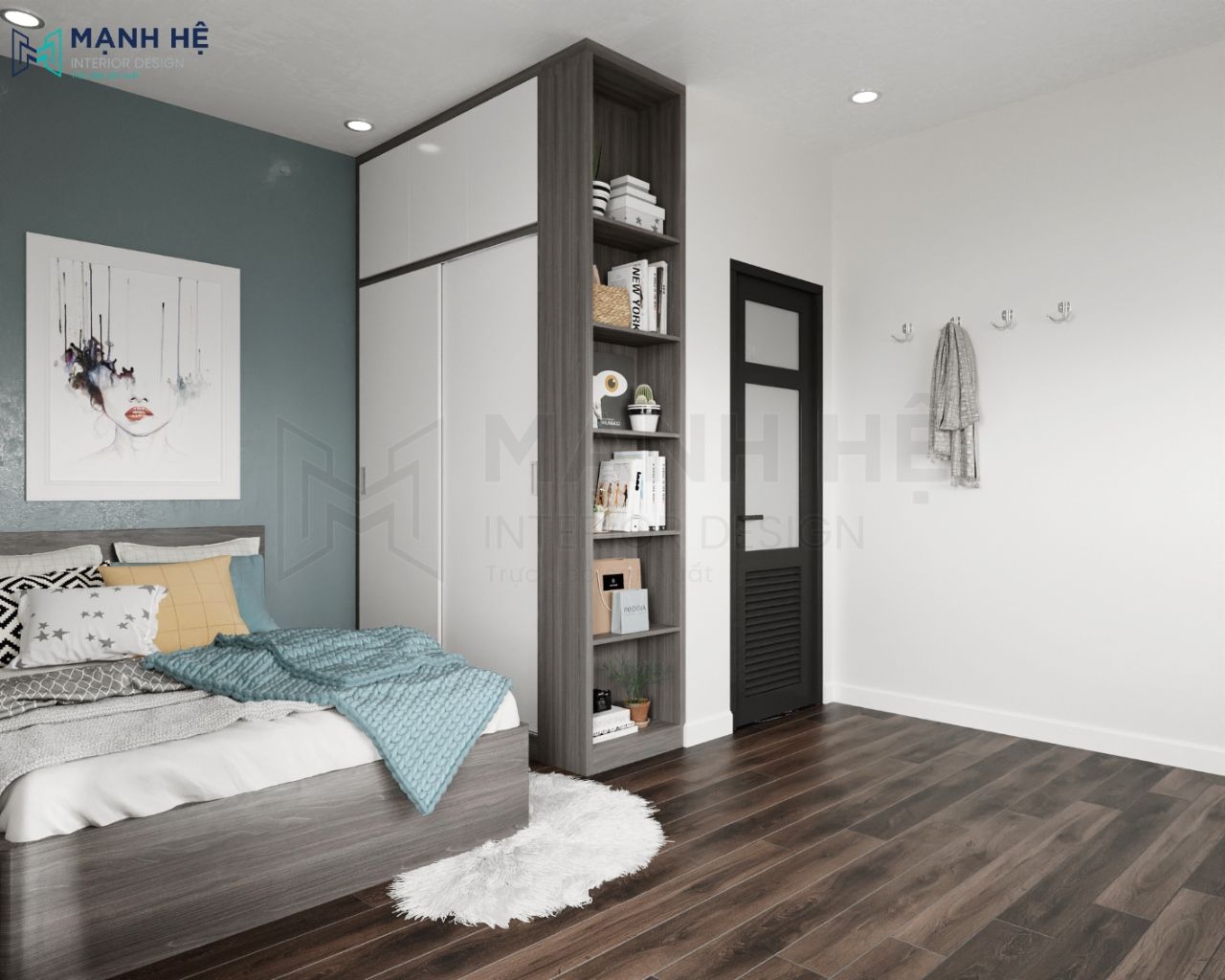 Thiết kế tủ quần áo cao đụng trần giúp gia chủ tối ưu không gian căn phòng