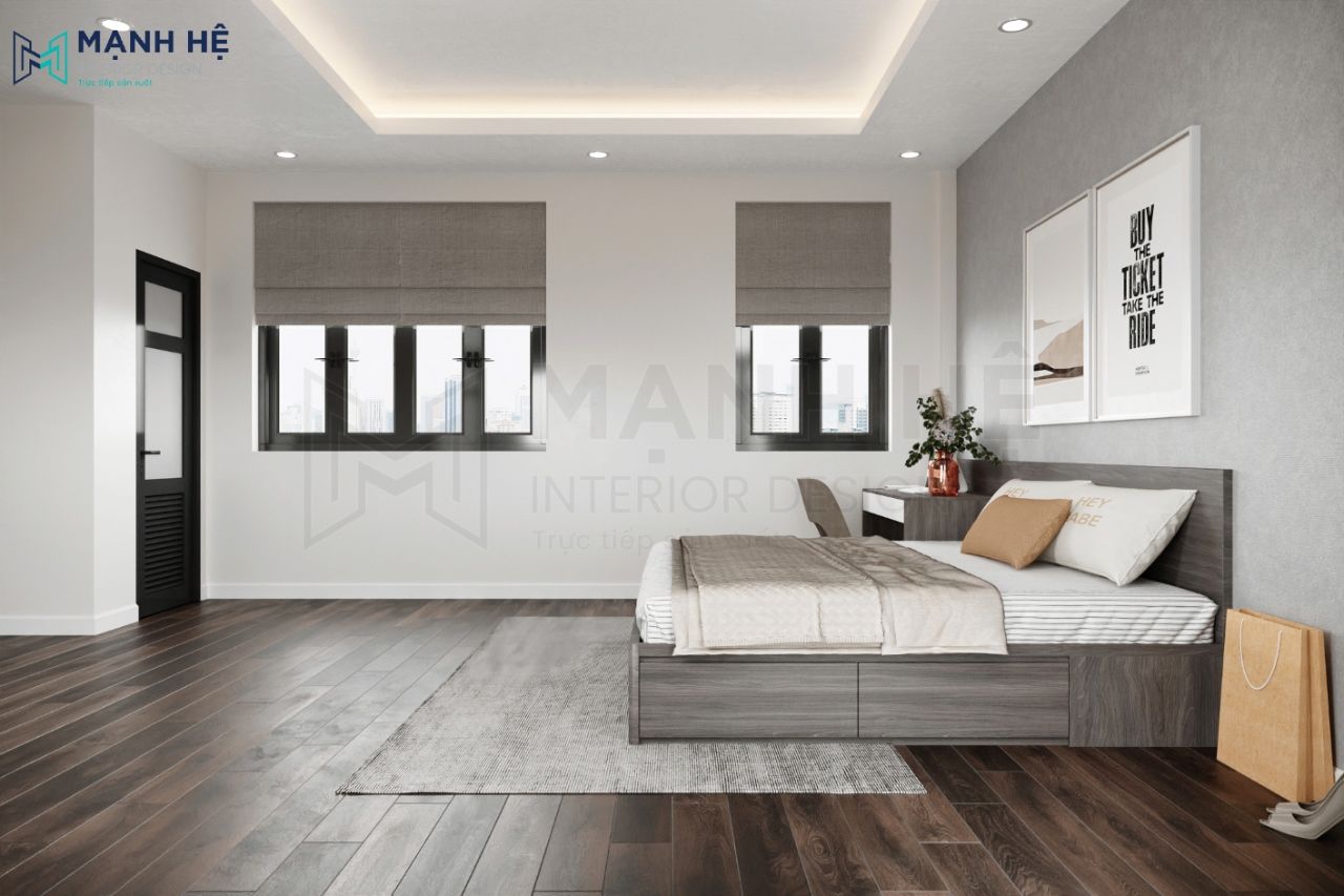 Thiết kế cửa sổ với rèm roman tinh tế, thanh lịch