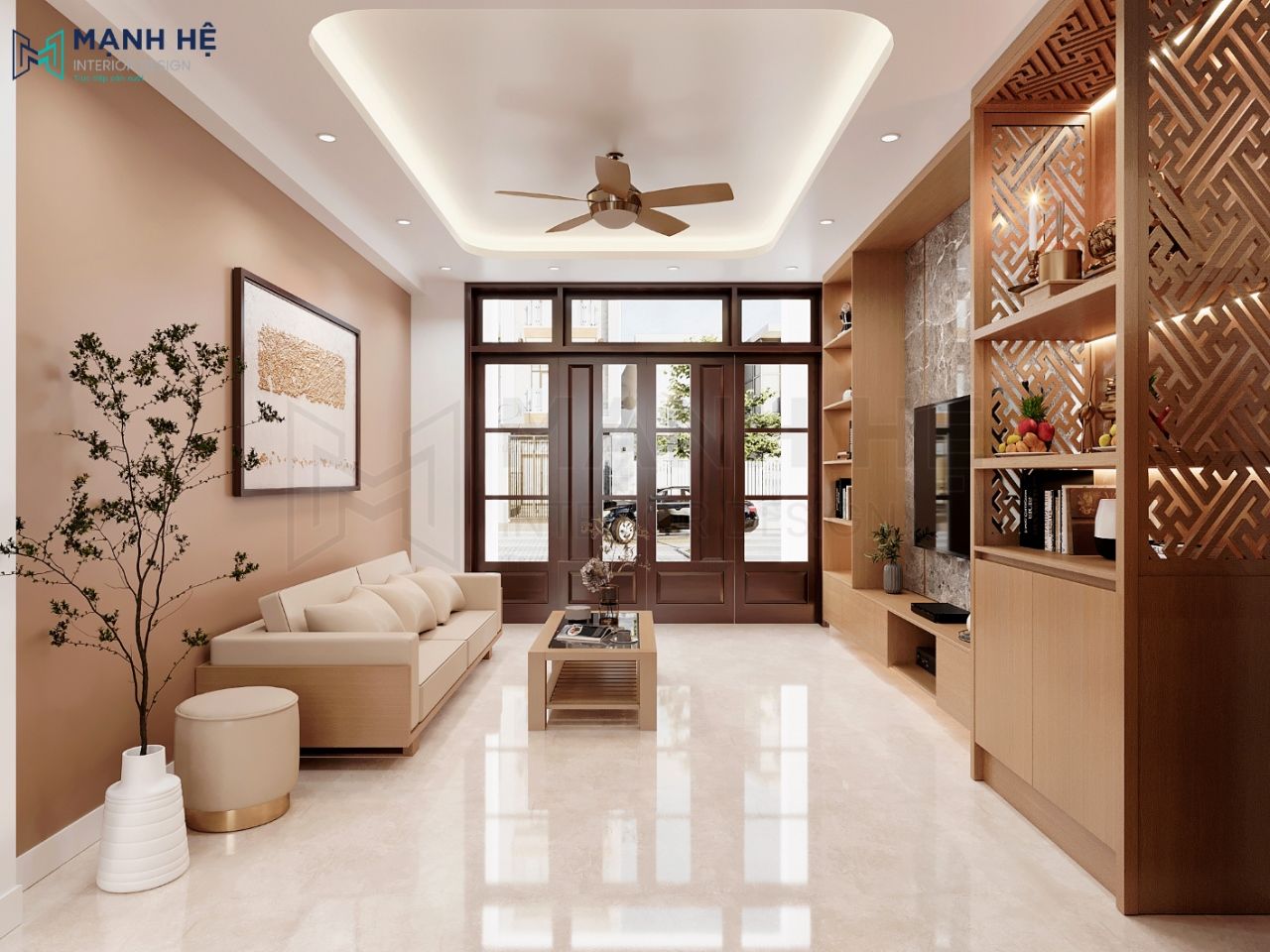 Bố trí nội thất phòng ngủ thông minh cho không gian phòng khách thêm rộng rãi
