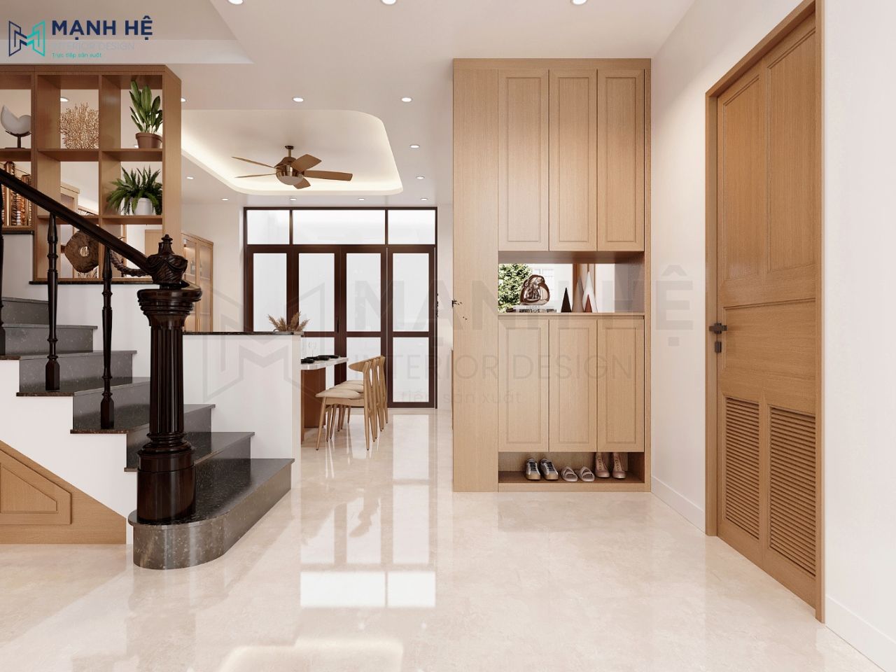 Kệ đựng giày kết hợp tủ đựng đồ thuận tiện