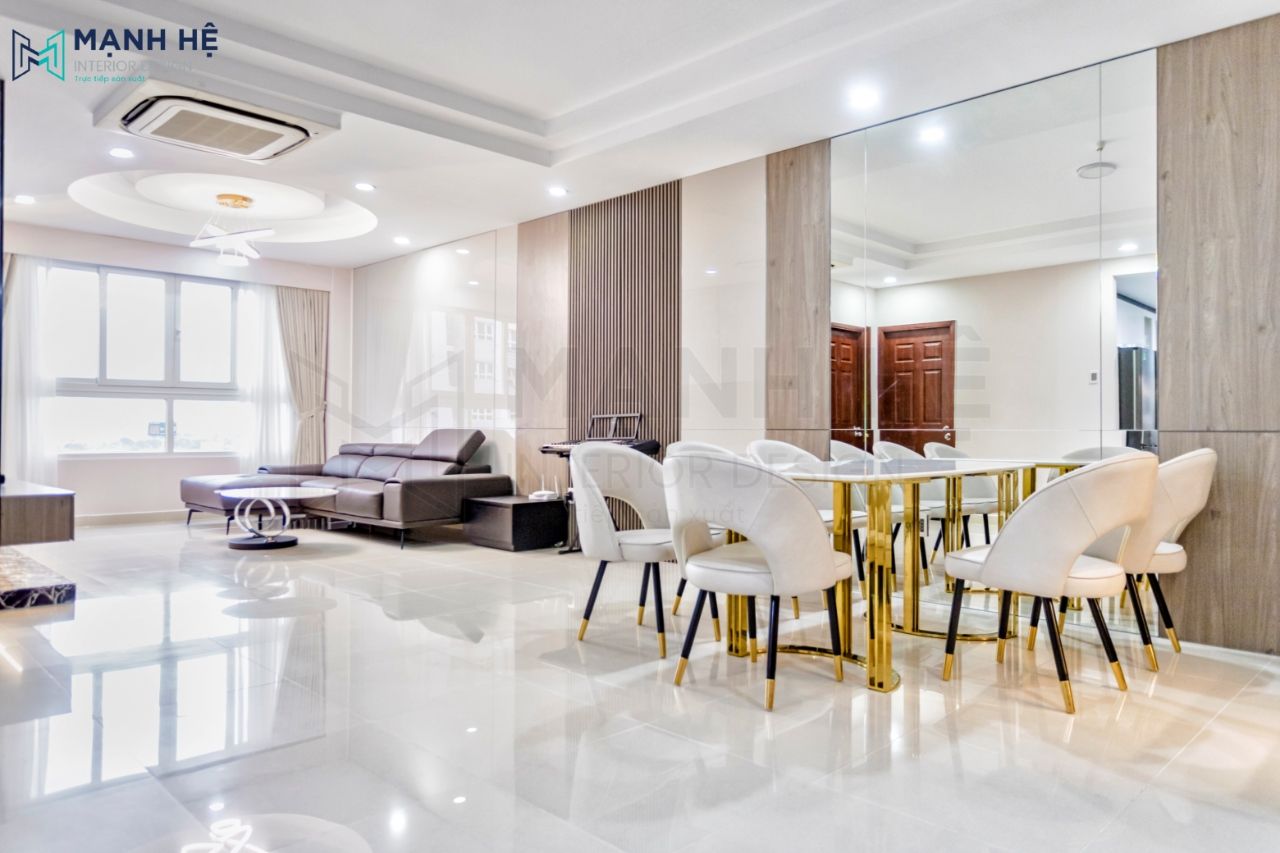 Bộ bàn ăn 5 người với gam màu trắng nền nã