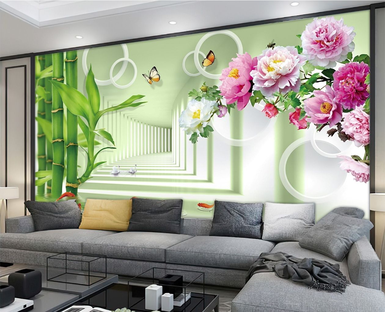 Tranh dán tường 3D vô cùng đặc sắc, độ bền màu cao, thẩm mỹ vượt trội