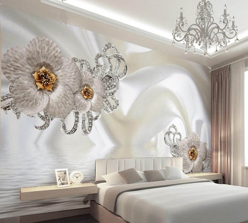 Tranh dán tường 3D phòng ngủ phong cách luxury