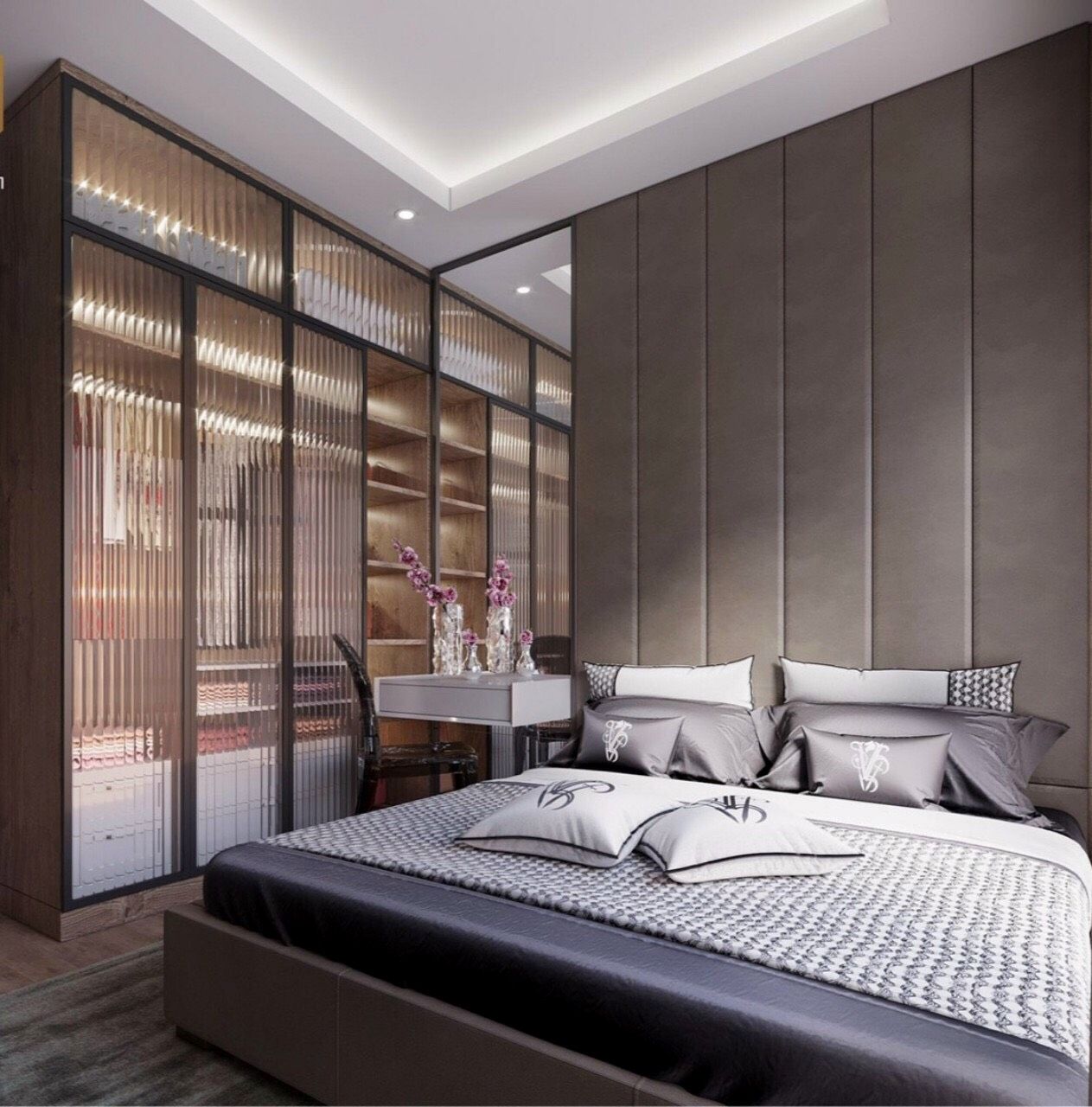 Phần khung nhôm cố định hình cho tủ áo cánh kính