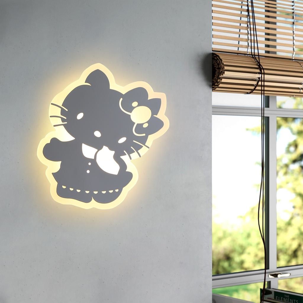 Mẫu 22: Đèn treo tường phòng ngủ hình mèo kitty phù hợp cho phòng ngủ trẻ em