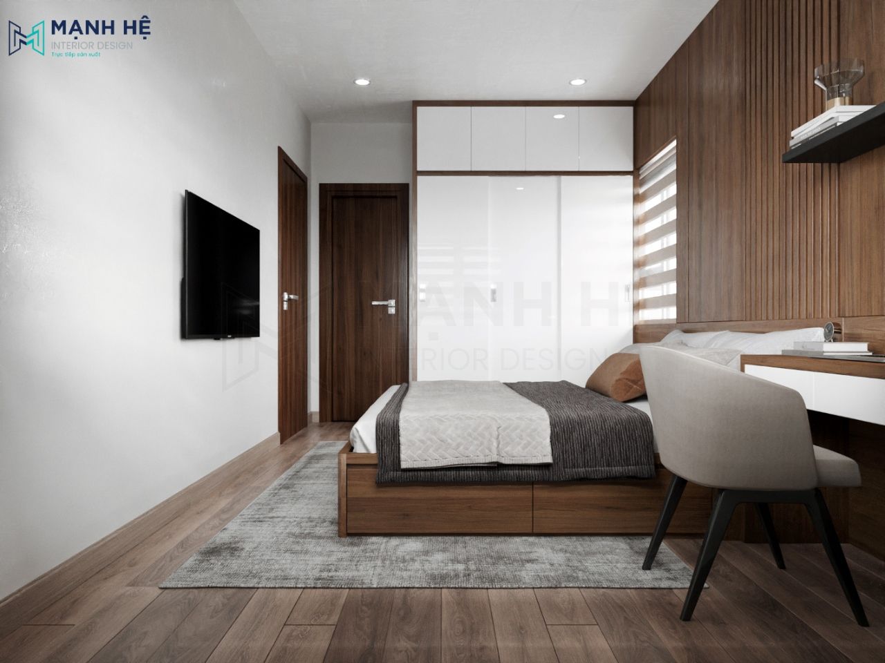 Tủ quần áo cao chạm trần tiện lợi, đẹp mắt