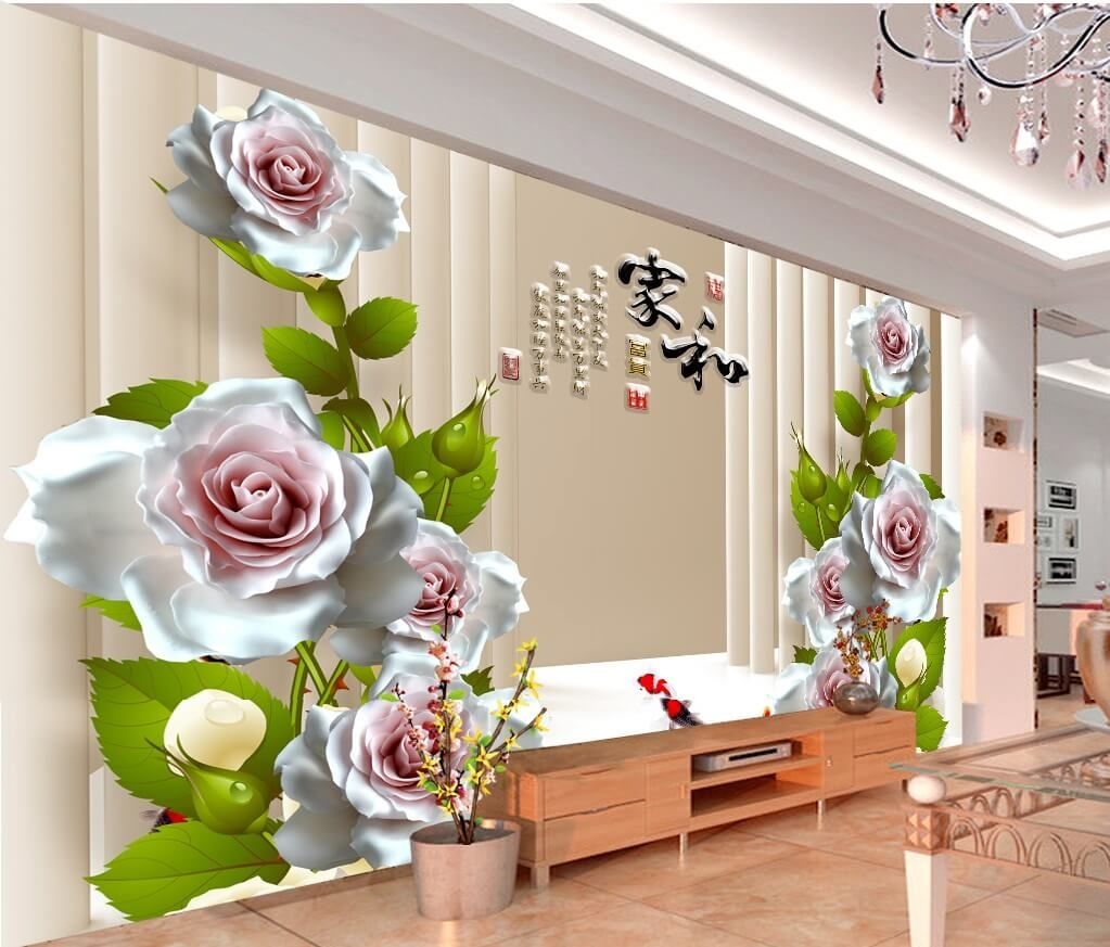 Chất liệu phổ biến sử dụng làm tranh dán tường 5D phòng khách thường là vải
