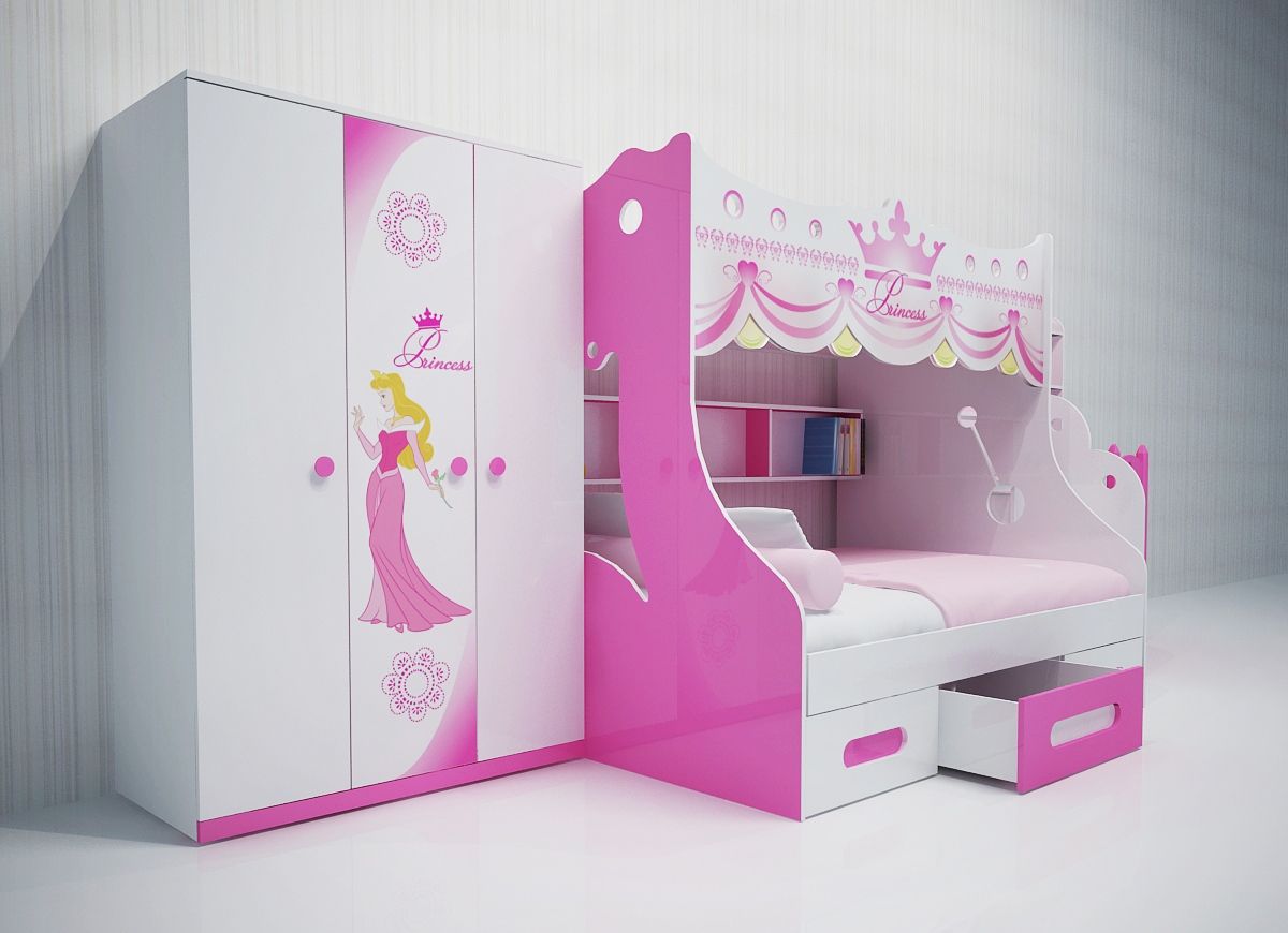 Tủ quần áo cho gái 3 tuổi đơn giản, nhẹ nhàng