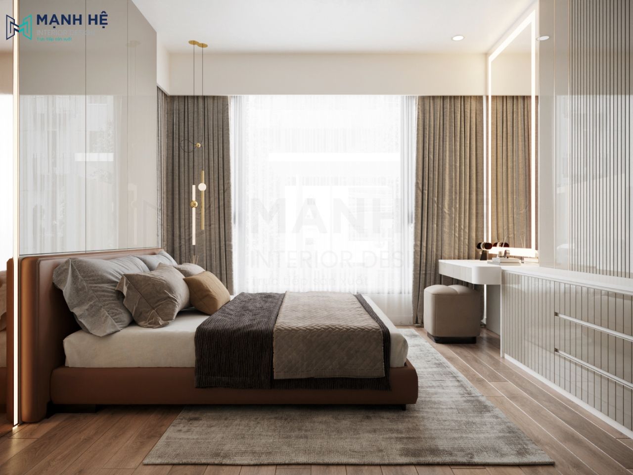 Đèn chùm phong cách hiện đại thả dài tạo điểm nhấn