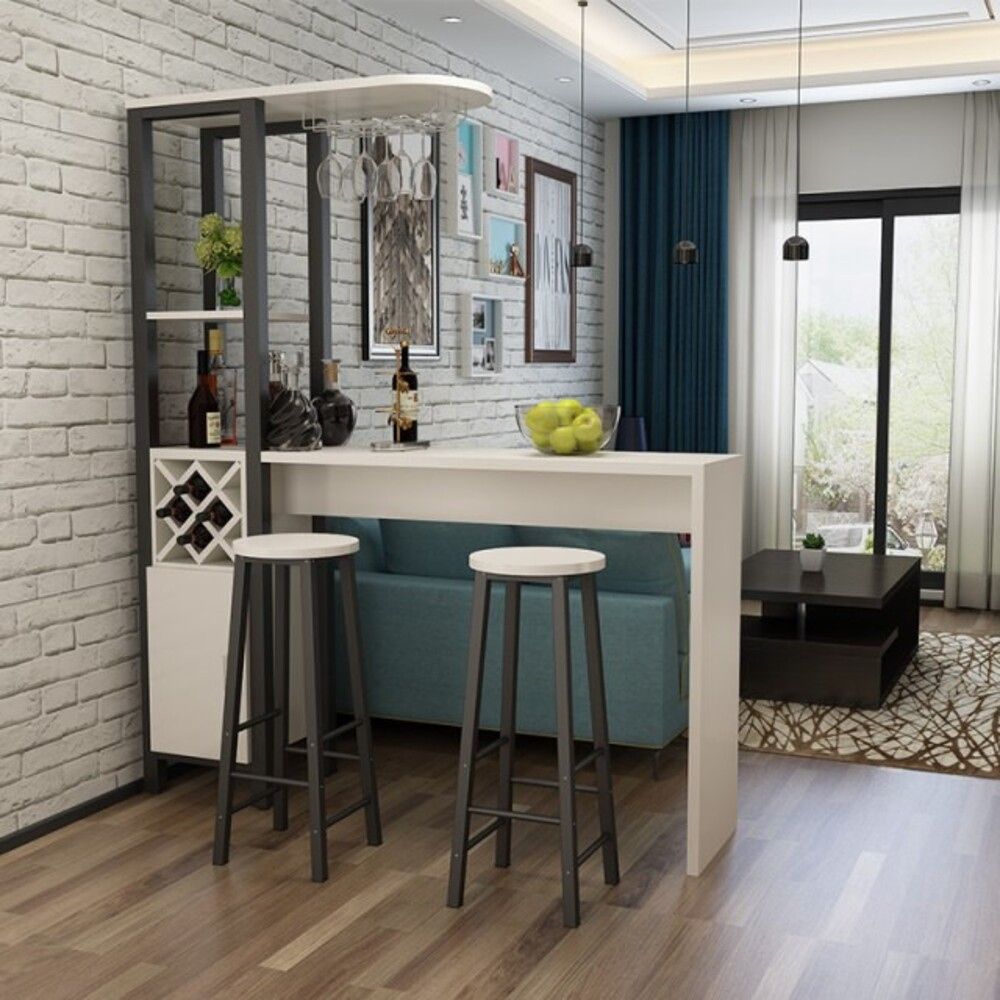 Mẫu quầy bar mini tích hợp tủ đựng rượu