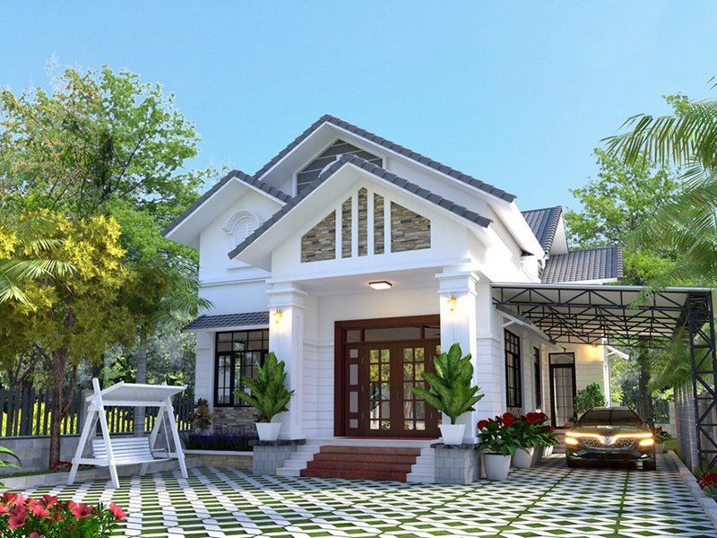 Thiết kế nhà cấp 4 mái thái 3 phòng ngủ đẹp được yêu thích