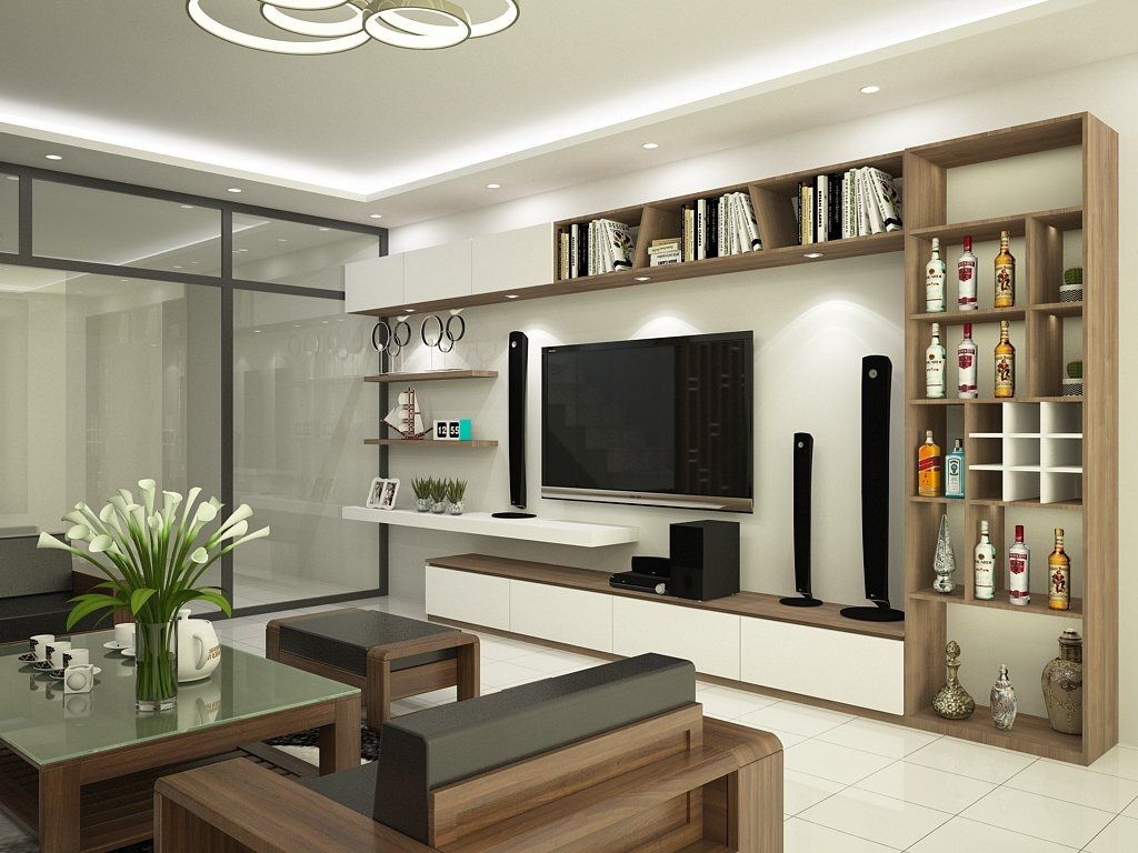 Kiểu dáng tủ tivi phòng khách phải phù hợp với phong cách của ngôi nhà