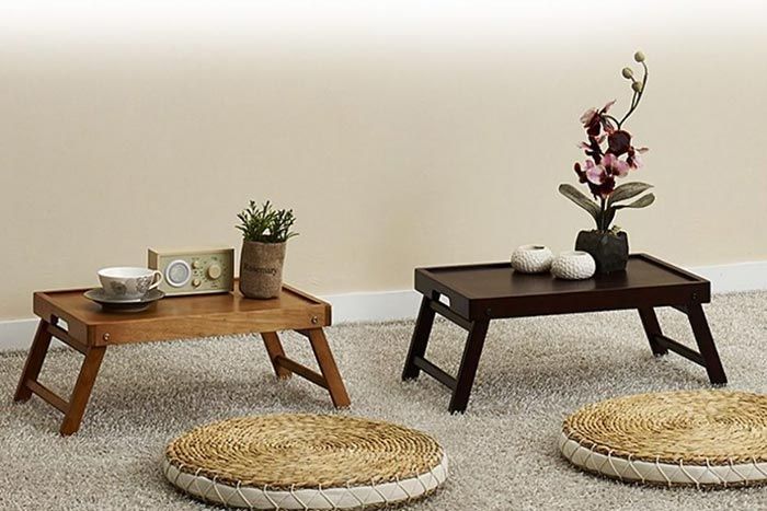 Bàn trà đạo kiểu Nhật gấp gọn rất tiện dụng cho ngôi nhà có diện tích nhỏ