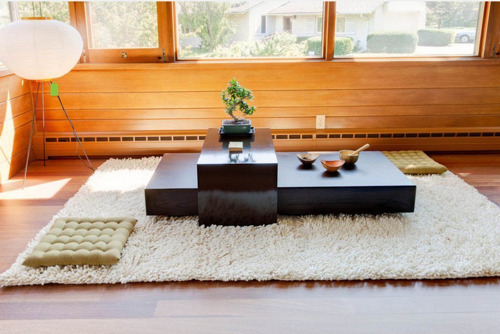Bàn uống trà đạo bằng đá nhân tạo nhưng vẫn toát lên vẻ sang trọn cổ kính
