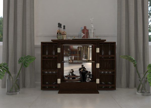 Tủ rượu tân cổ điển với chất liệu gỗ tự nhiên bền đẹp