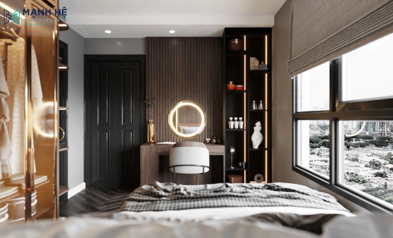 Kệ trang trí chạy đèn led nên gia chủ có thể trang trí theo sở thích riêng tạo điểm nhấn cho 1 góc phòng