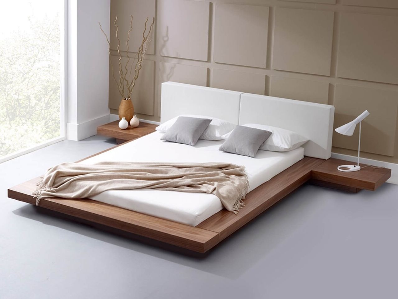 Mẫu giường phản kiểu Nhật đơn giản sang trọng