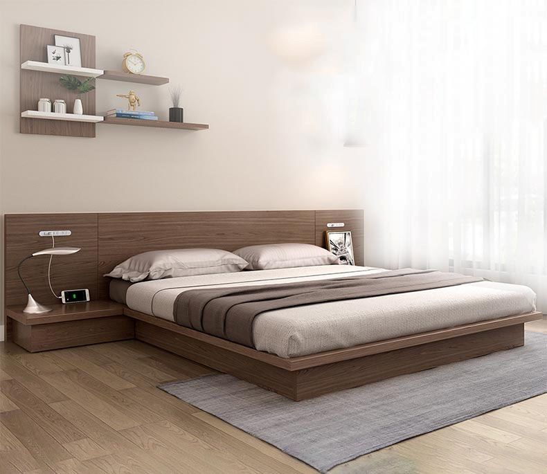 Mẫu giường phản có kệ để đèn thông minh tiện dụng