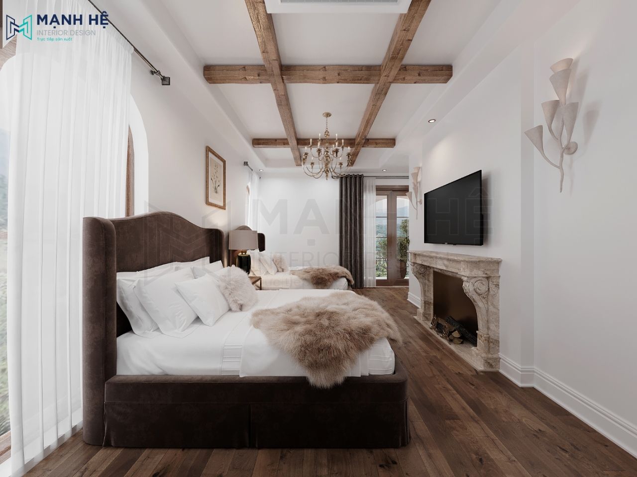 Phòng khách sạn 2 giường ngủ được thiết kế phong cách hiện đại nhưng nhẹ nhàng sang trọng