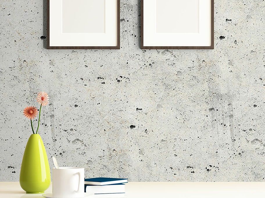 Phòng khách sẽ cực kỳ ấn tượng hơn khi bạn thiết kế bằng giấy dán tường giả bê tông