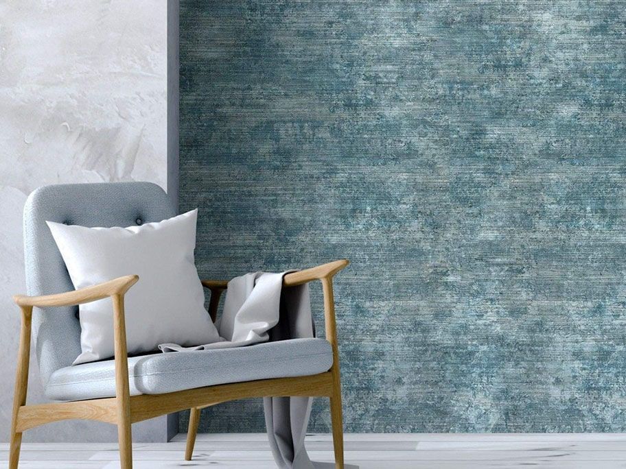 Tường bằng giấy giả xi măng màu xanh rêu đầy phong cách