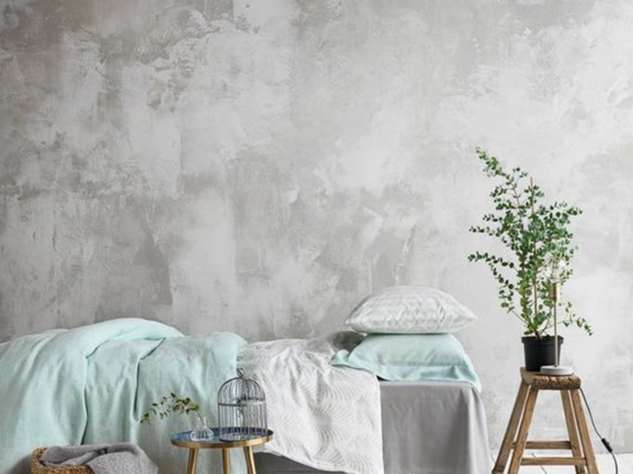 Giấy dán tường giả bê tông phong cách bụi bặm đầy thu hút