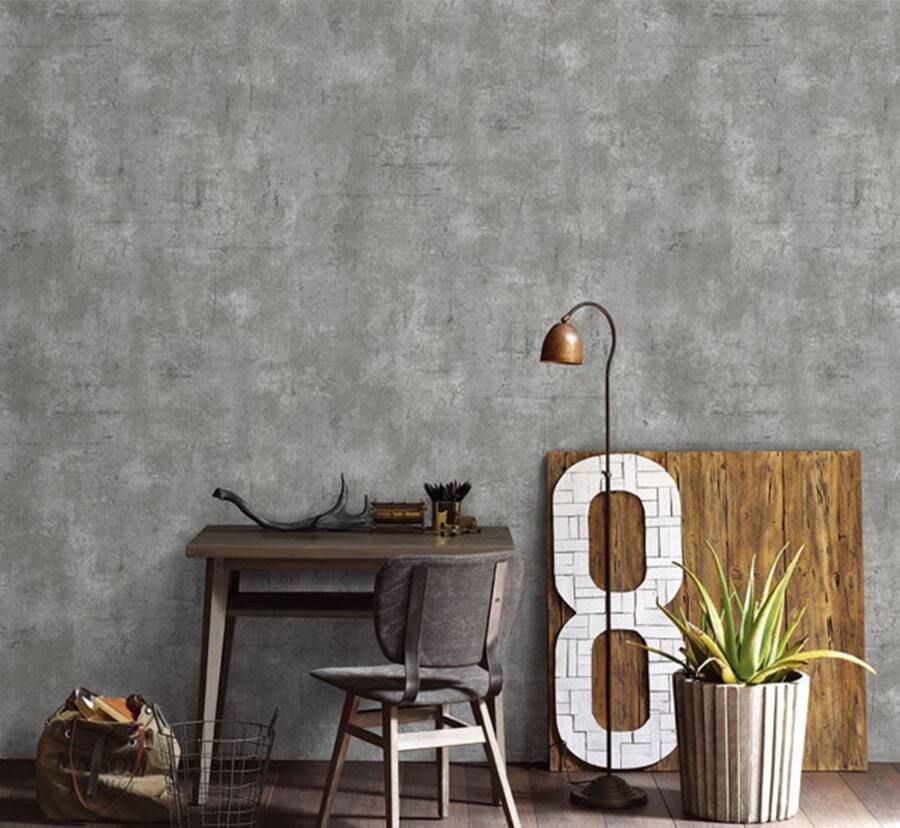 Giấy dán tường giả bê tông phù hợp với phong cách hơi hướng cổ điển