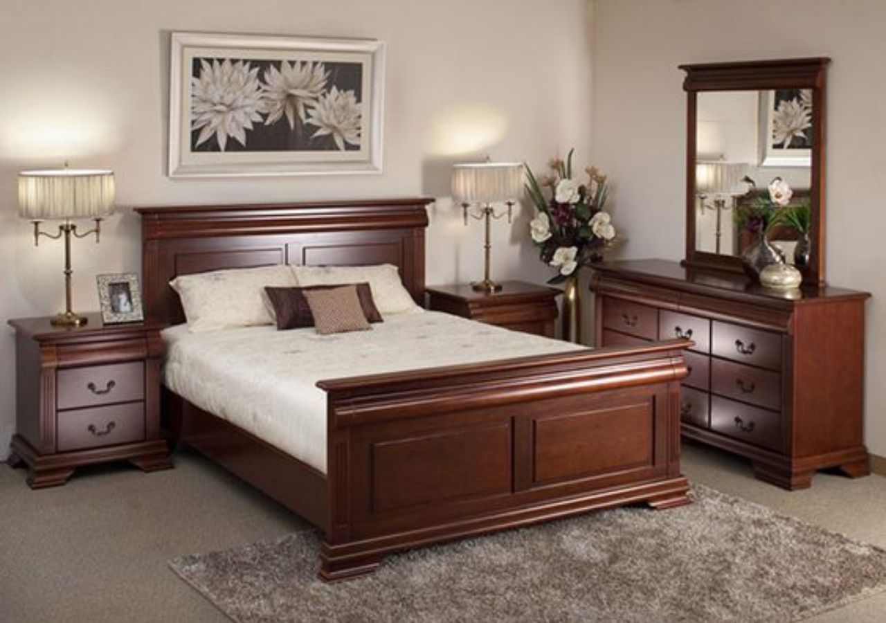 Giường gỗ xoan đào 2mx2m2 kiểu cổ điển